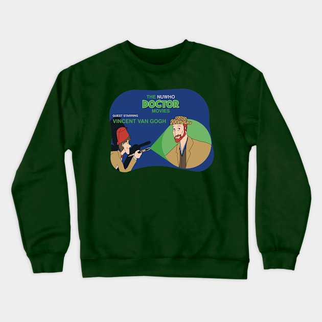 The Nuwho Doctor Movies - Van Gogh Crewneck Sweatshirt by MrPandaDesigns